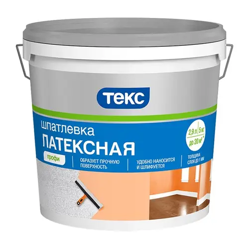 Шпатлевка "ТЕКС" латекс. класс ПРОФИ 5,0кг