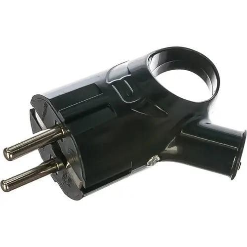 Вилка "Универсал" А0112  АБС-пластик угловая бел, чёрн. земля 16А/250В 240854-55