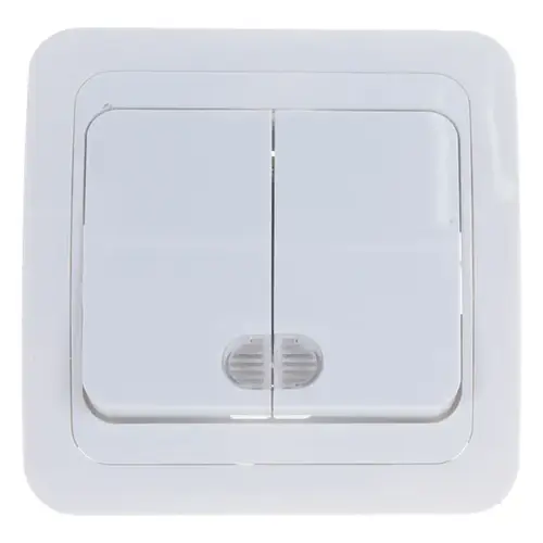 Выключатель UNIVersal Валери В0123 2- кл с подсветкой с\у 10А 220В