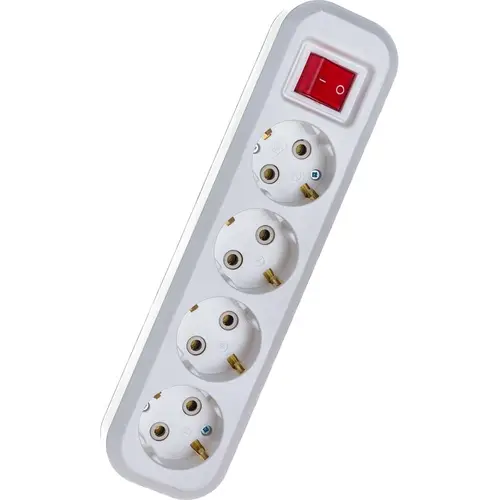 Колодка для удлиннителя "IONICH" 4 гнезда с/з выкл. 1524 000620