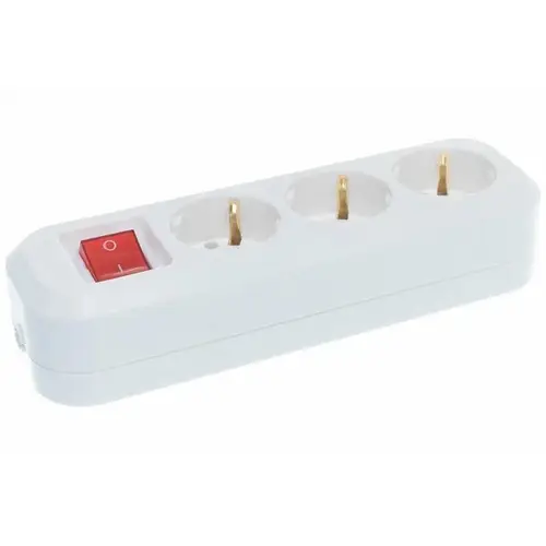 Колодка для удлиннителя "IONICH" 3 гнезда с/з выкл. 000619