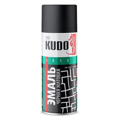Эмаль - Аэрозоль Kudo 520мл KU-1102 Чёрная Матовая 070582 54140