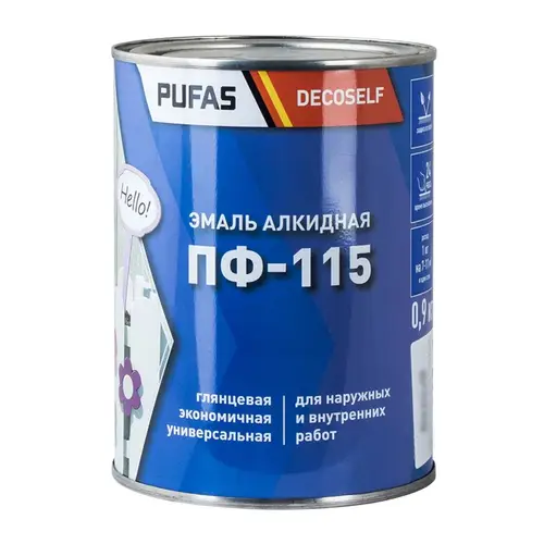 Эмаль ПФ 115 ПУФАС Decoself Светло-голубая 1,9кг